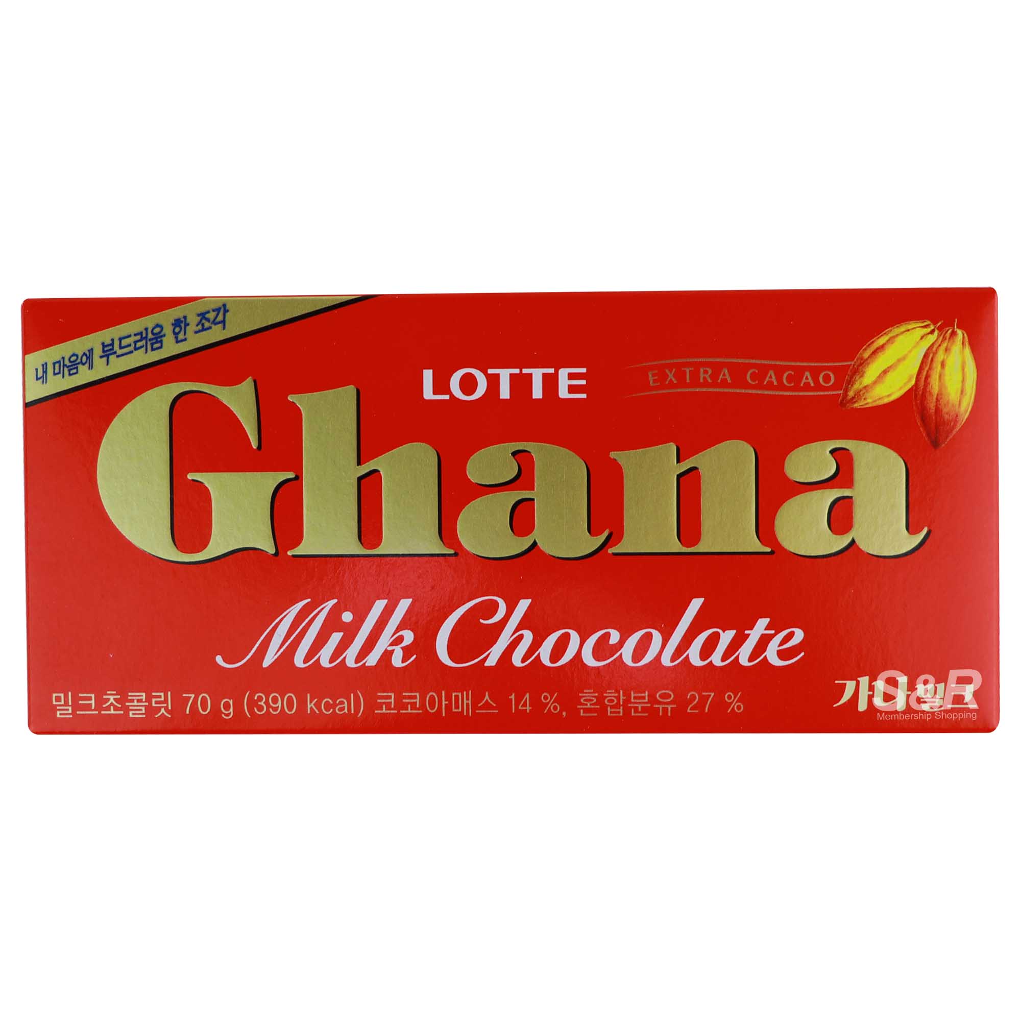 Lotte Ghana Milk Chocolate 70g Lotte Ghana Milk Chocolate 70g